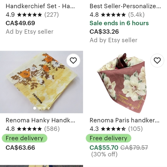 Renoma Paris 2pcs Handkerchief Cotton Brandnew - Picture 4 of 5